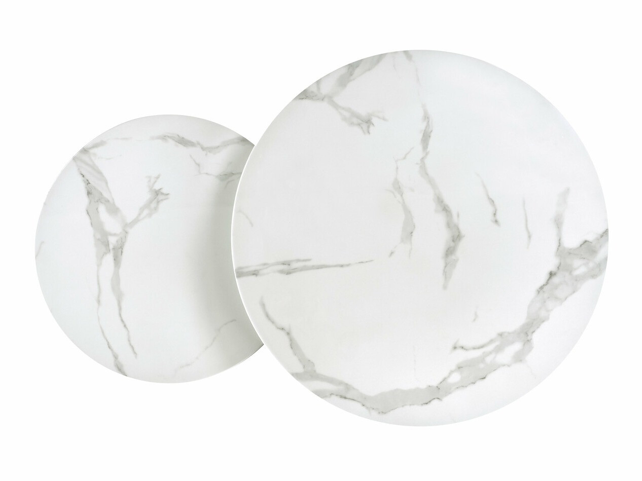 Salontafel set Houston 1503 (Zilver + Wit marmer)