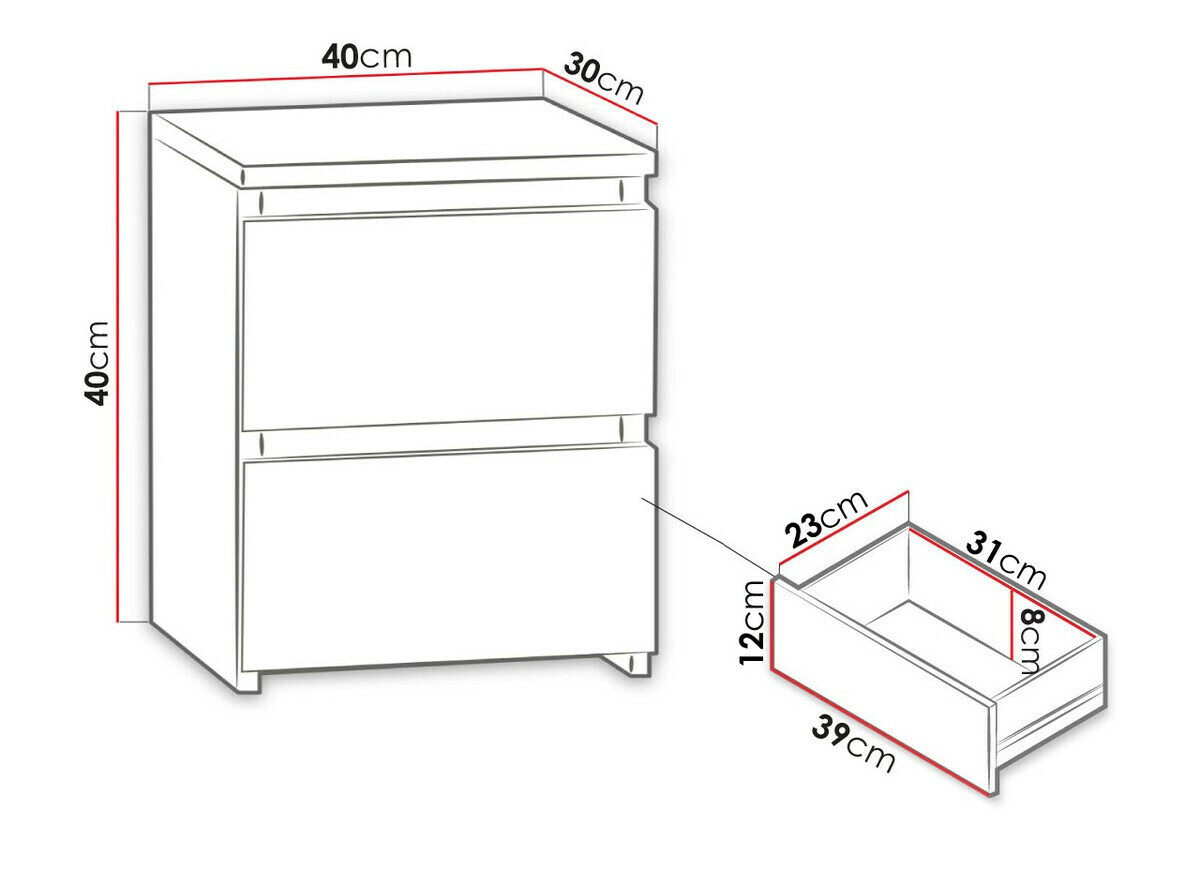 Nachtkastje Comfivo 158 (Zwart)