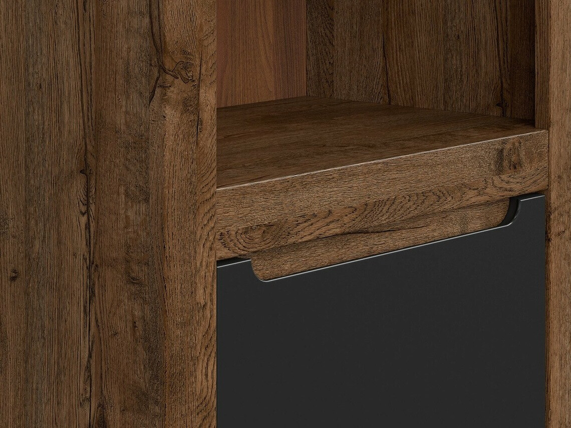 Boekenkast Ophevaru 104 (Matzwart + April eiken)