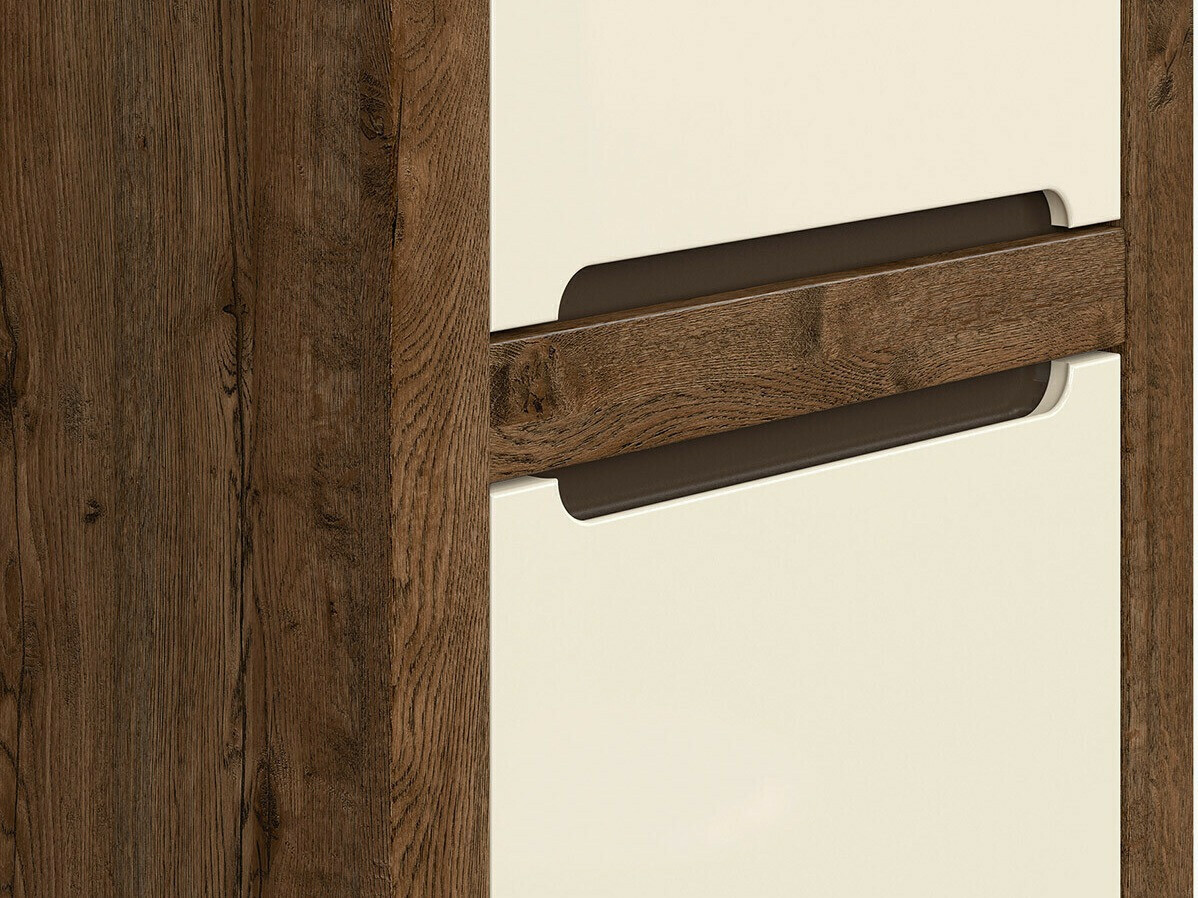 Boekenkast Ophevaru 106 (Glanzend crème + April eiken)