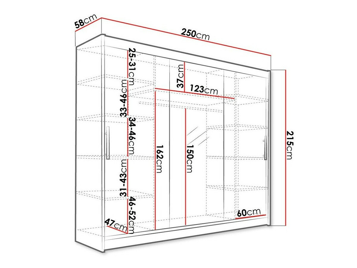 Kledingkast Closico 122 (Wit)