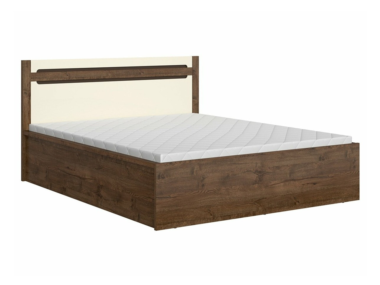 Bed Ophevaru 116 (Glanzend crème + April eiken)
