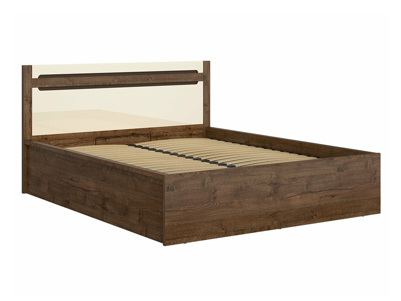 Bed Ophevaru 116 (Glanzend crème + April eiken)