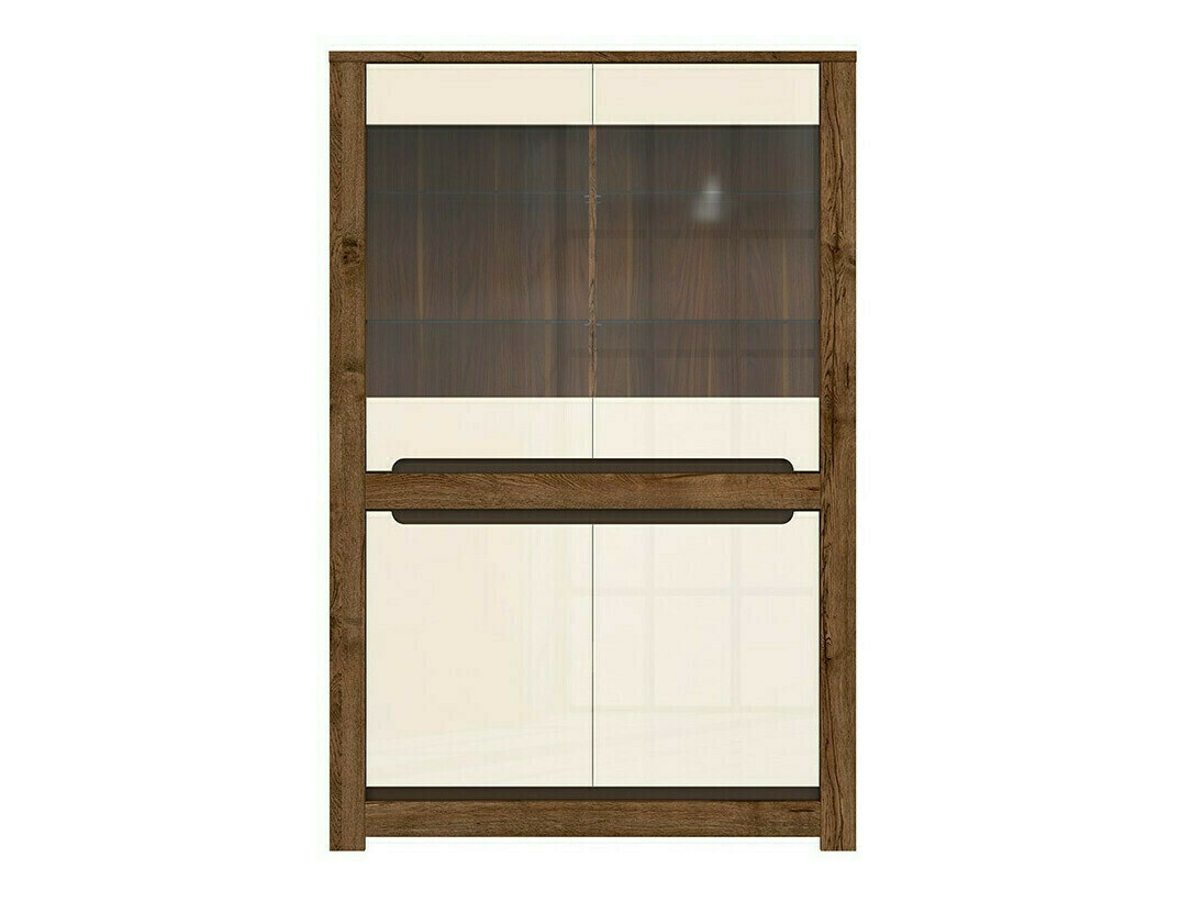 Boekenkast Ophevaru 107 (Glanzend crème + April eiken)