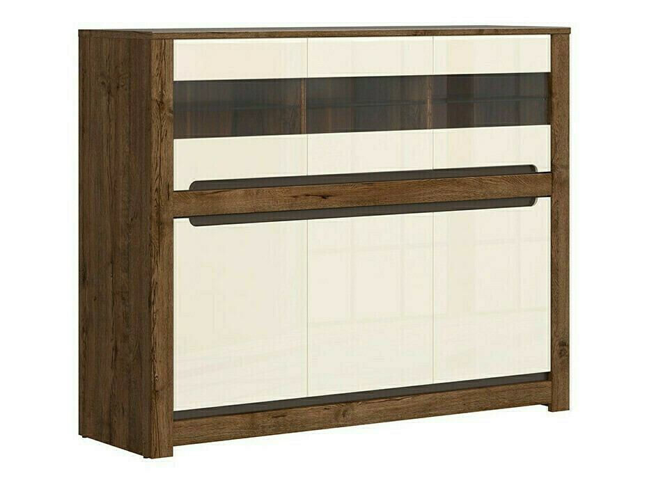 Dressoir Ophevaru 102 (Glanzend crème + April eiken)