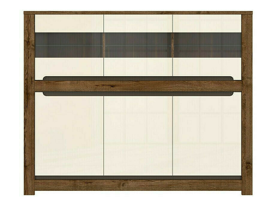Dressoir Ophevaru 102 (Glanzend crème + April eiken)