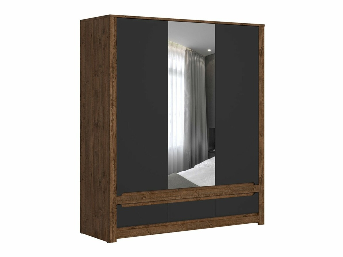 Kledingkast Ophevaru 114 (Matzwart + April eiken)