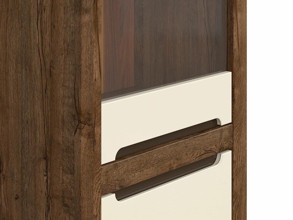 Boekenkast Ophevaru 105 (Glanzend crème + April eiken)