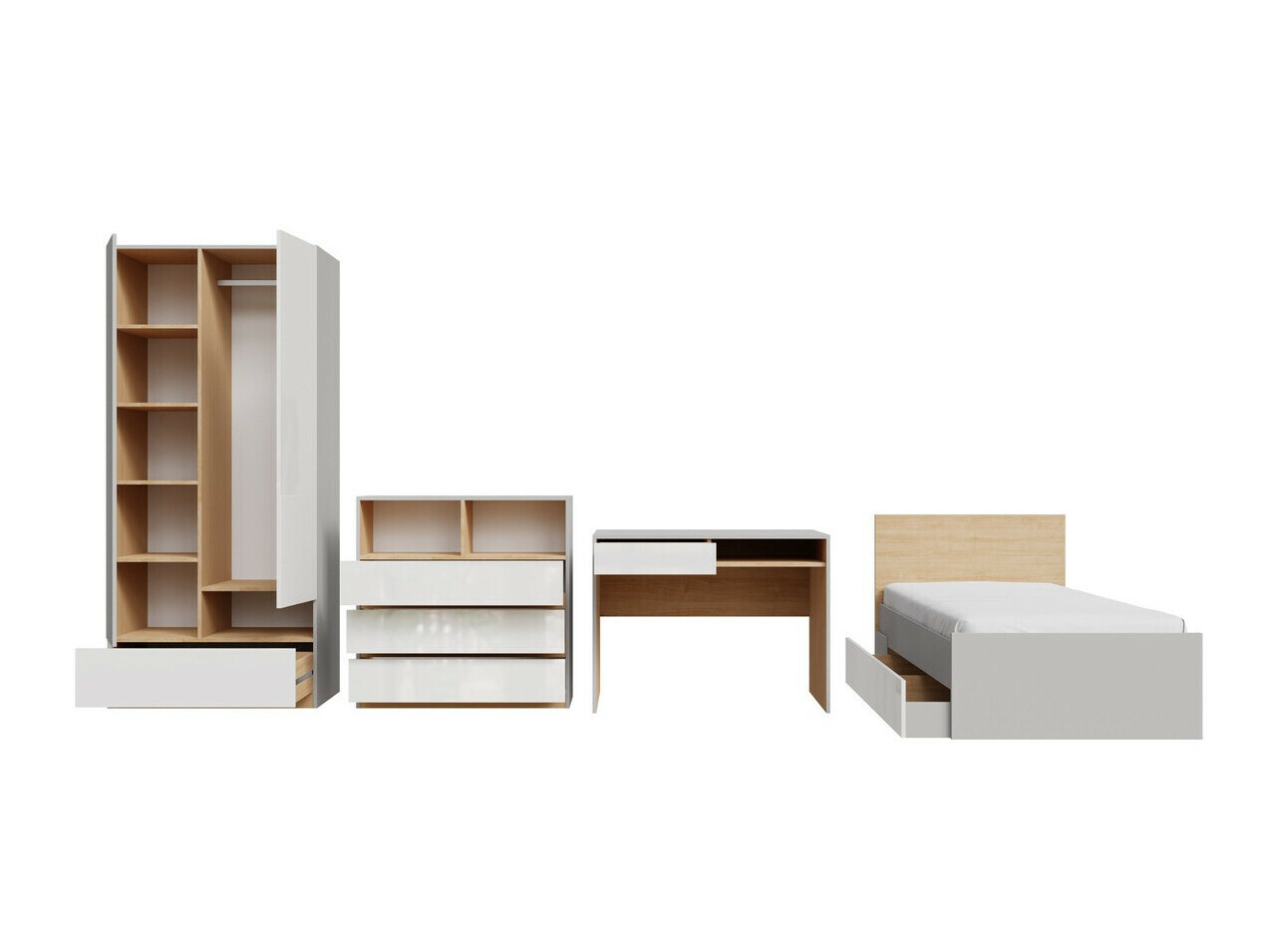 Meubelset Nuevaru 118 (Glanzend wit)