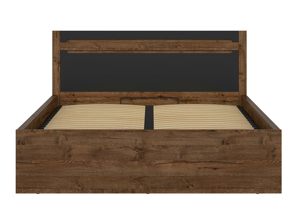 Bed Ophevaru 120 (Matzwart + April eiken)