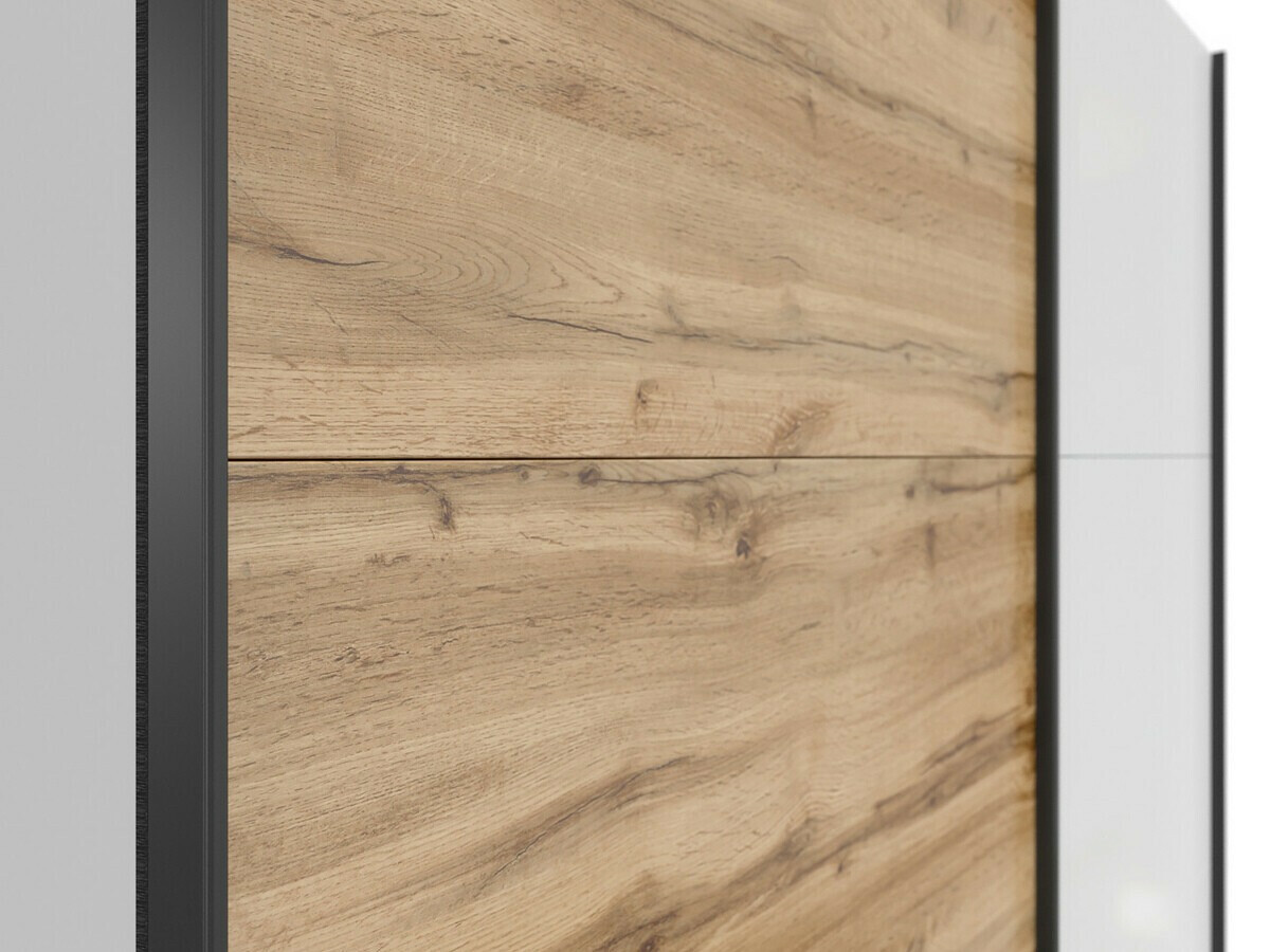 Kledingkast Livevaro 109 (Wit + Wotan eik)