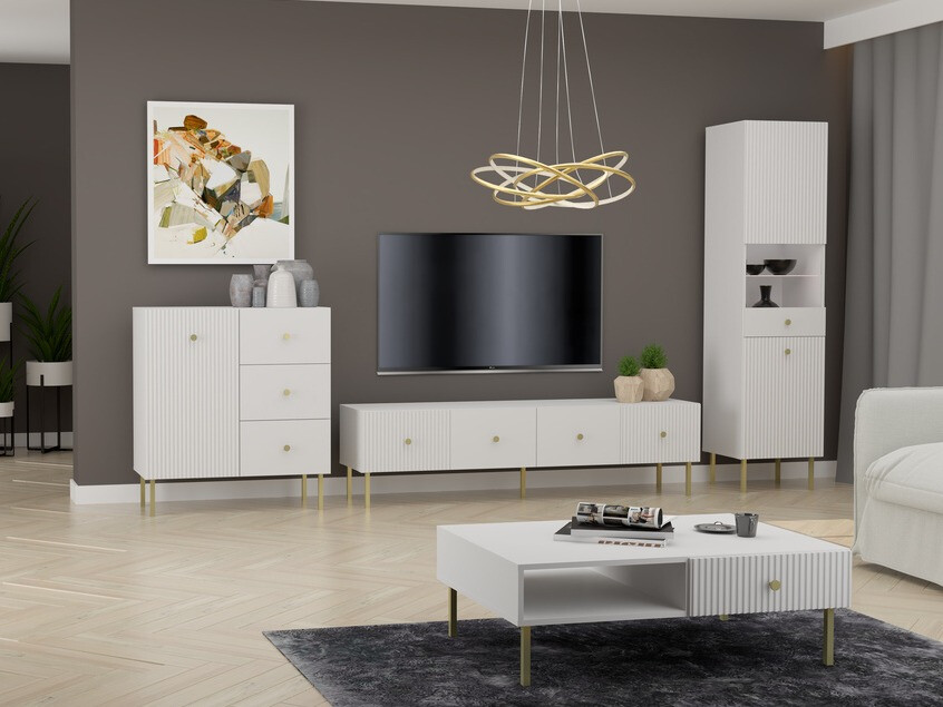 Ladekast Etliva 100 (Wit + Gouden)