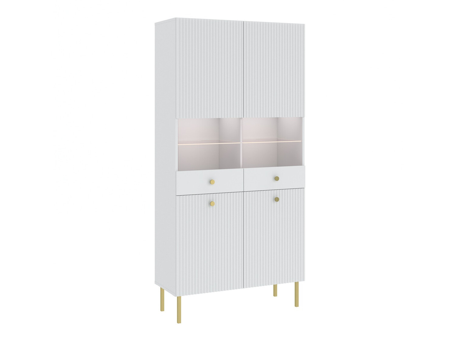 Boekenkast Etliva 108 (Wit + Gouden)