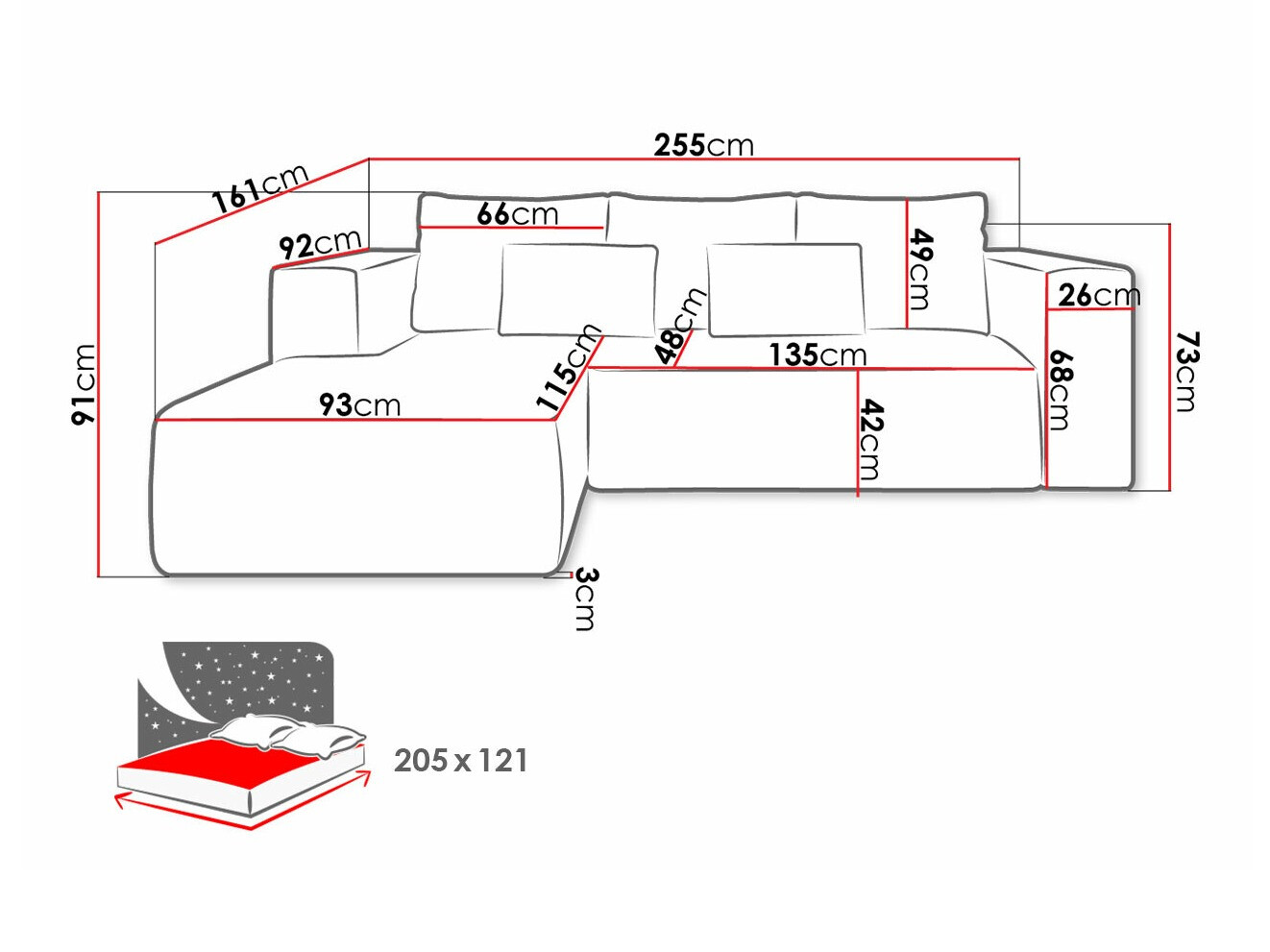 Hoekbank Arvada 116 (Poso 100)