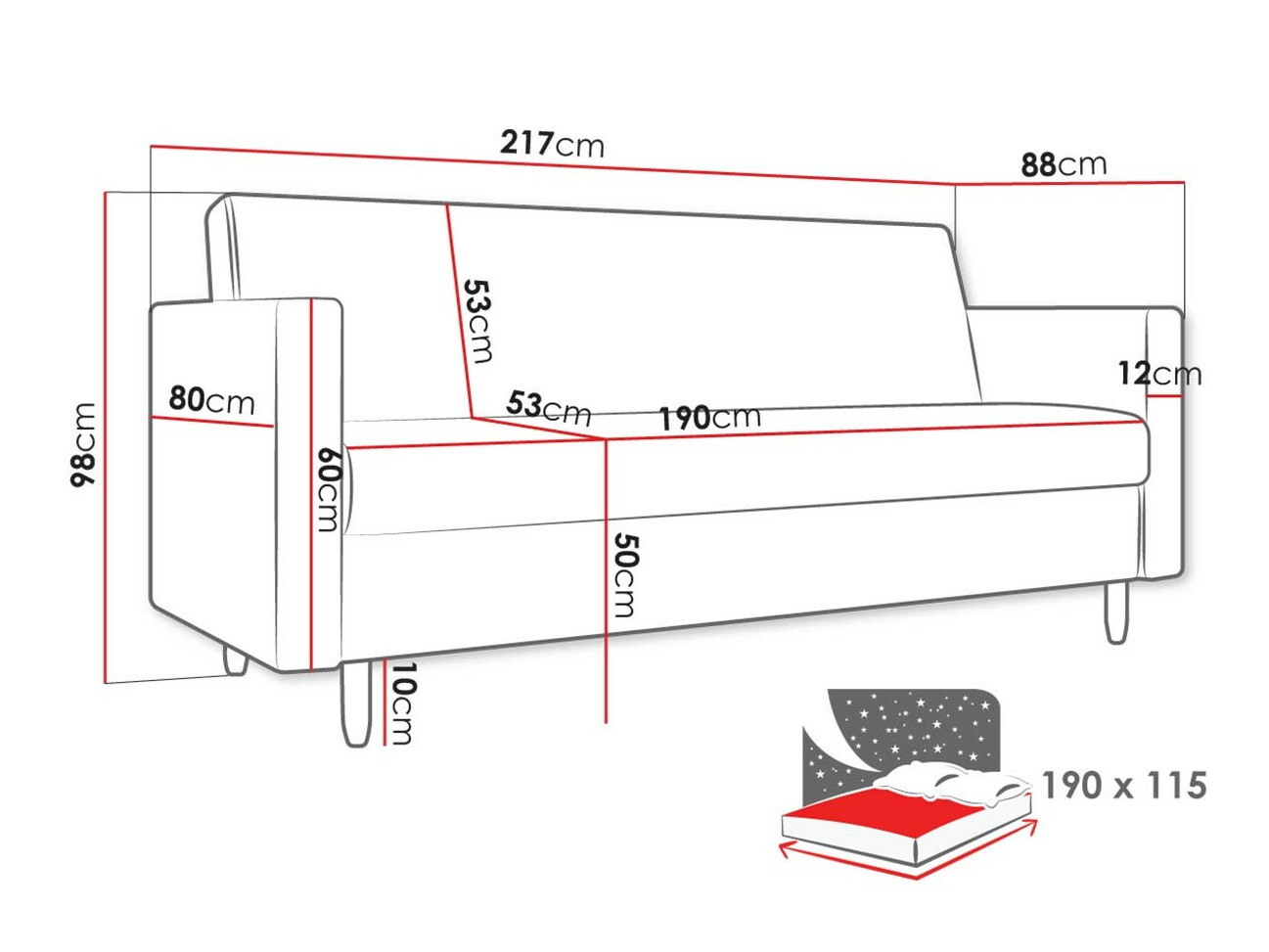Slaapbank Memphis 136 (Kronos 01)