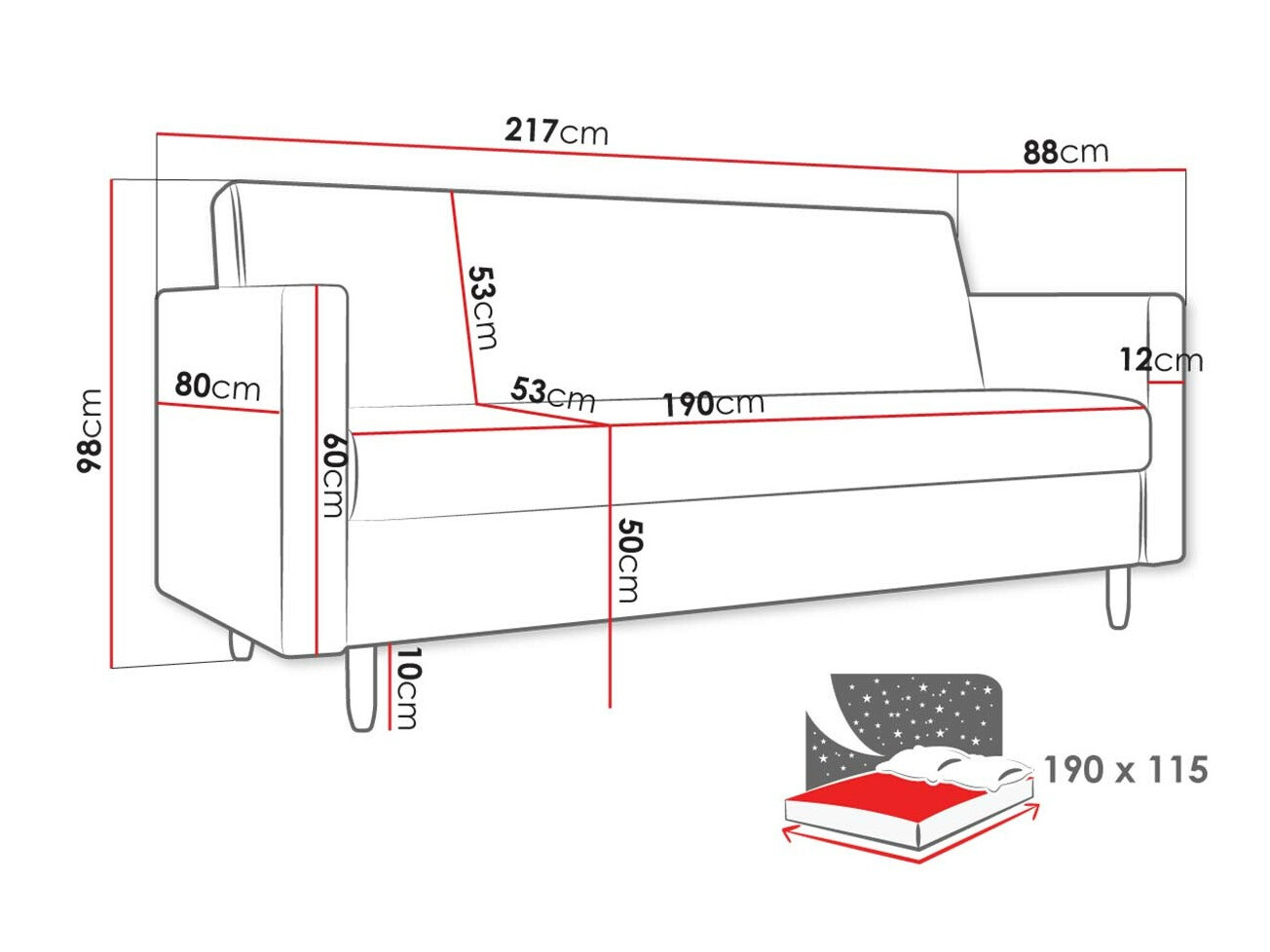 Slaapbank Memphis 136 (Kronos 29)