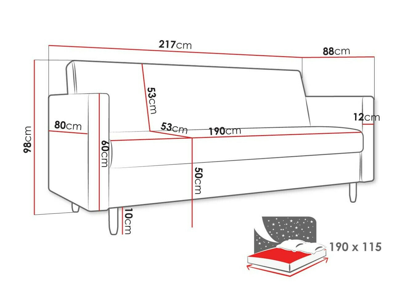 Slaapbank Memphis 136 (Paros 01)