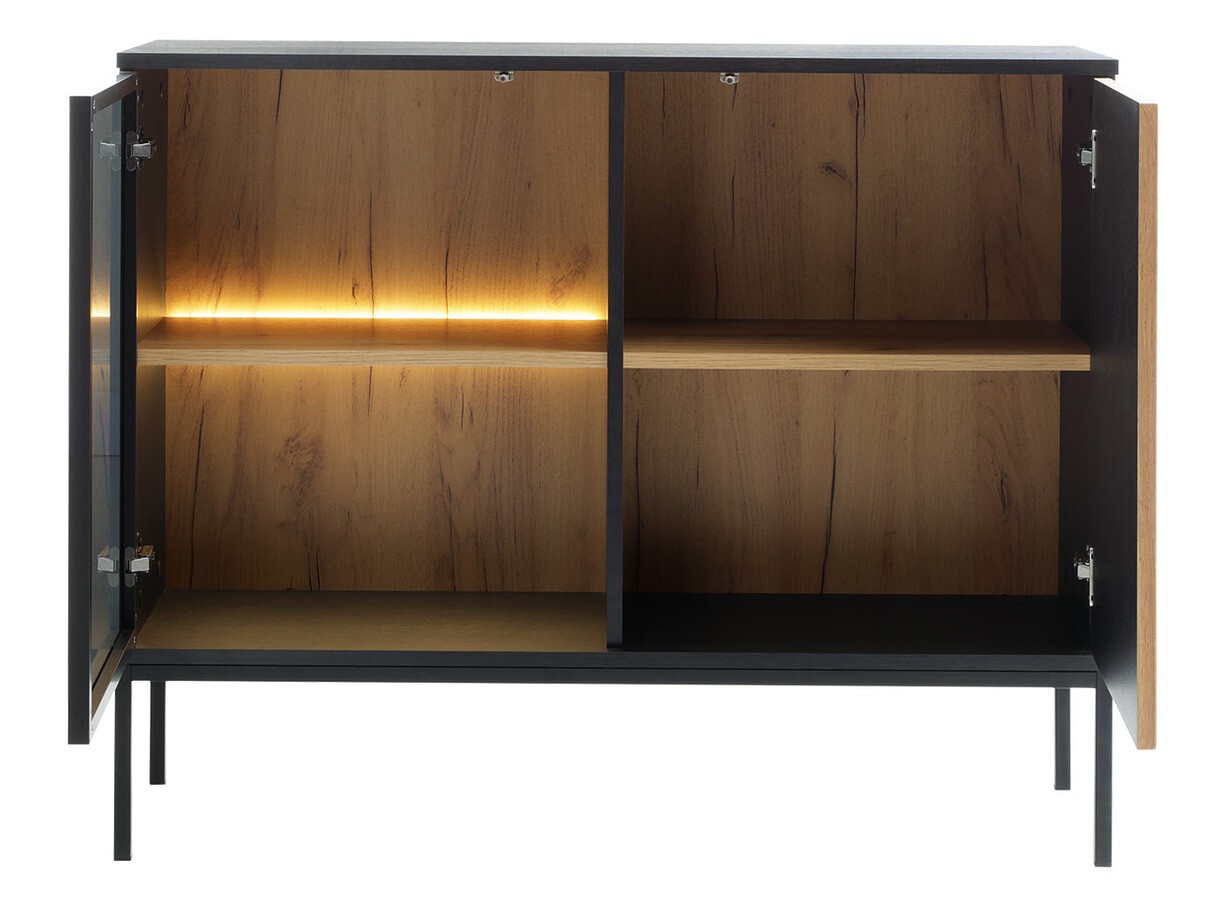 Woonkamerset Manal (Zwart + Wotan eik)