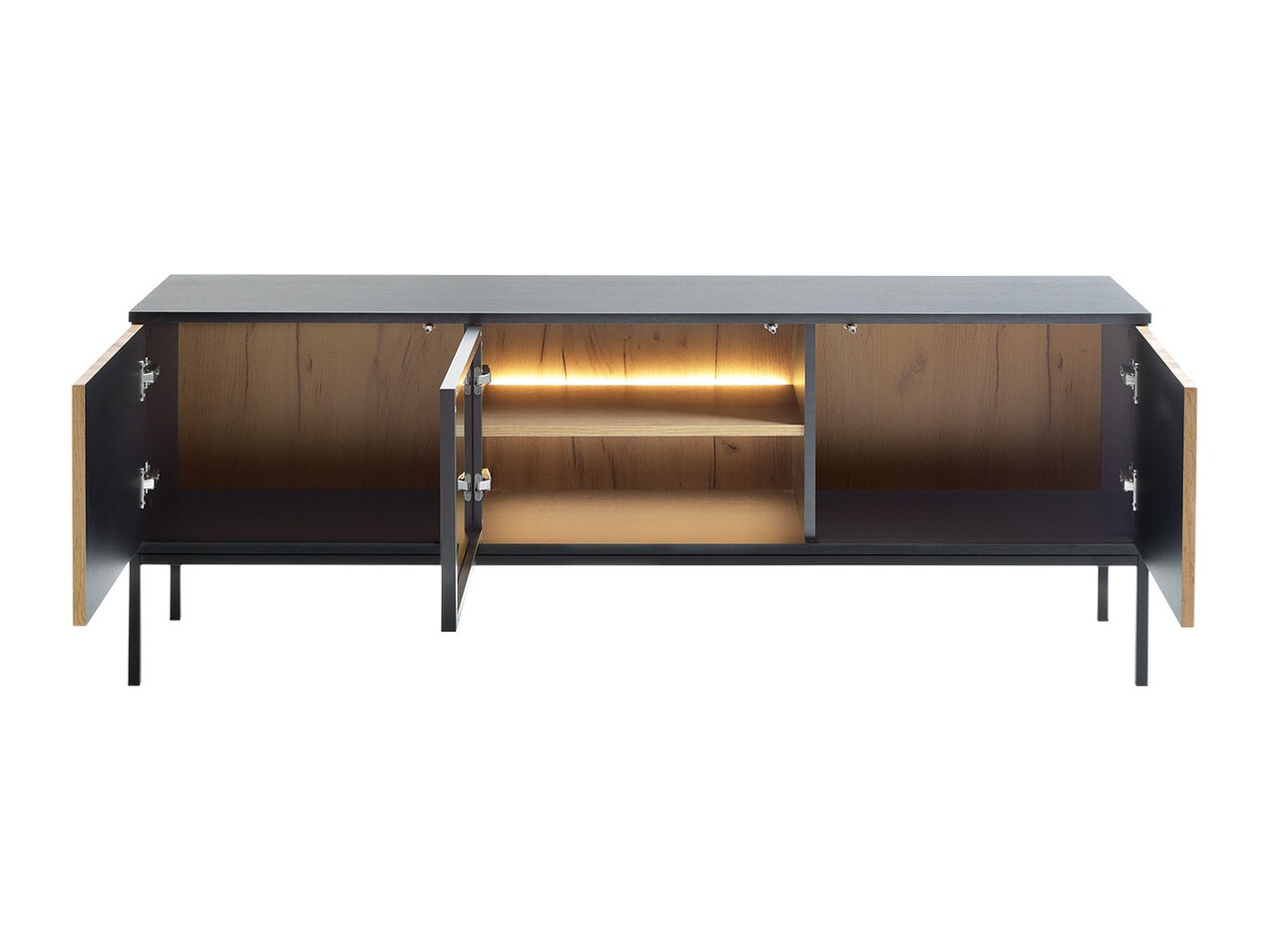 Woonkamerset Manal (Zwart + Wotan eik)