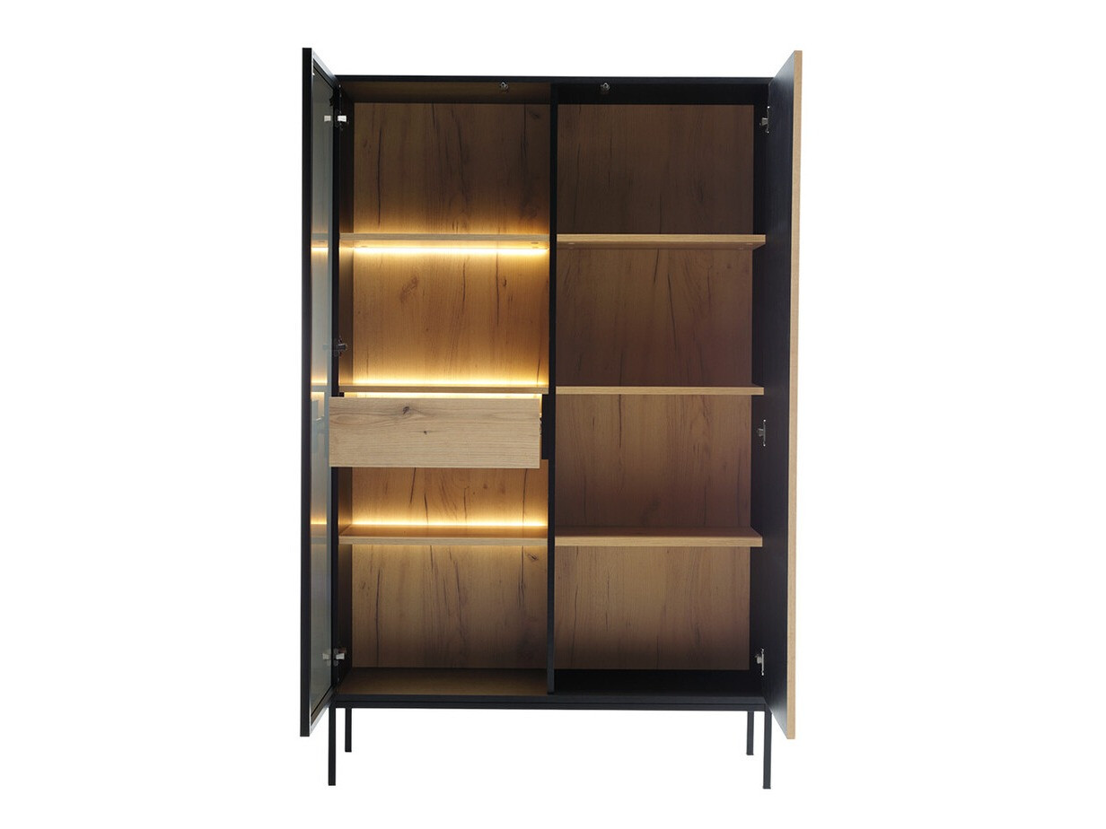 Woonkamerset Soferi 114 (Zwart + Wotan eik)