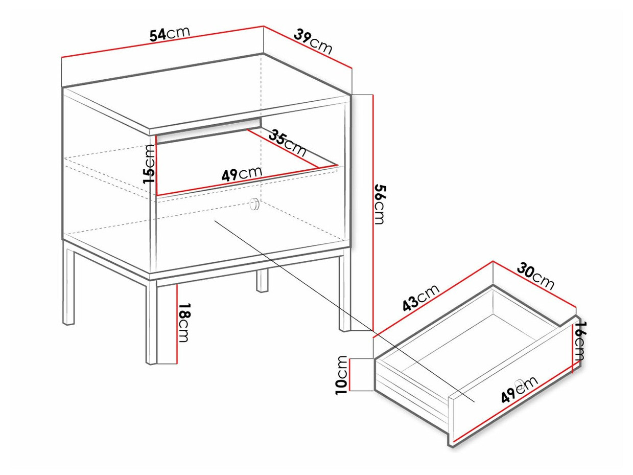 Nachtkastje Formis (Wit)