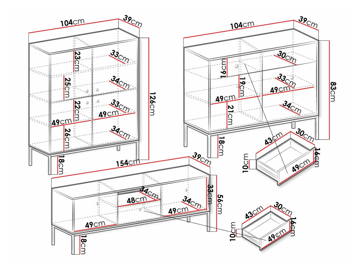 Woonkamerset Romveri 107 (Wit)