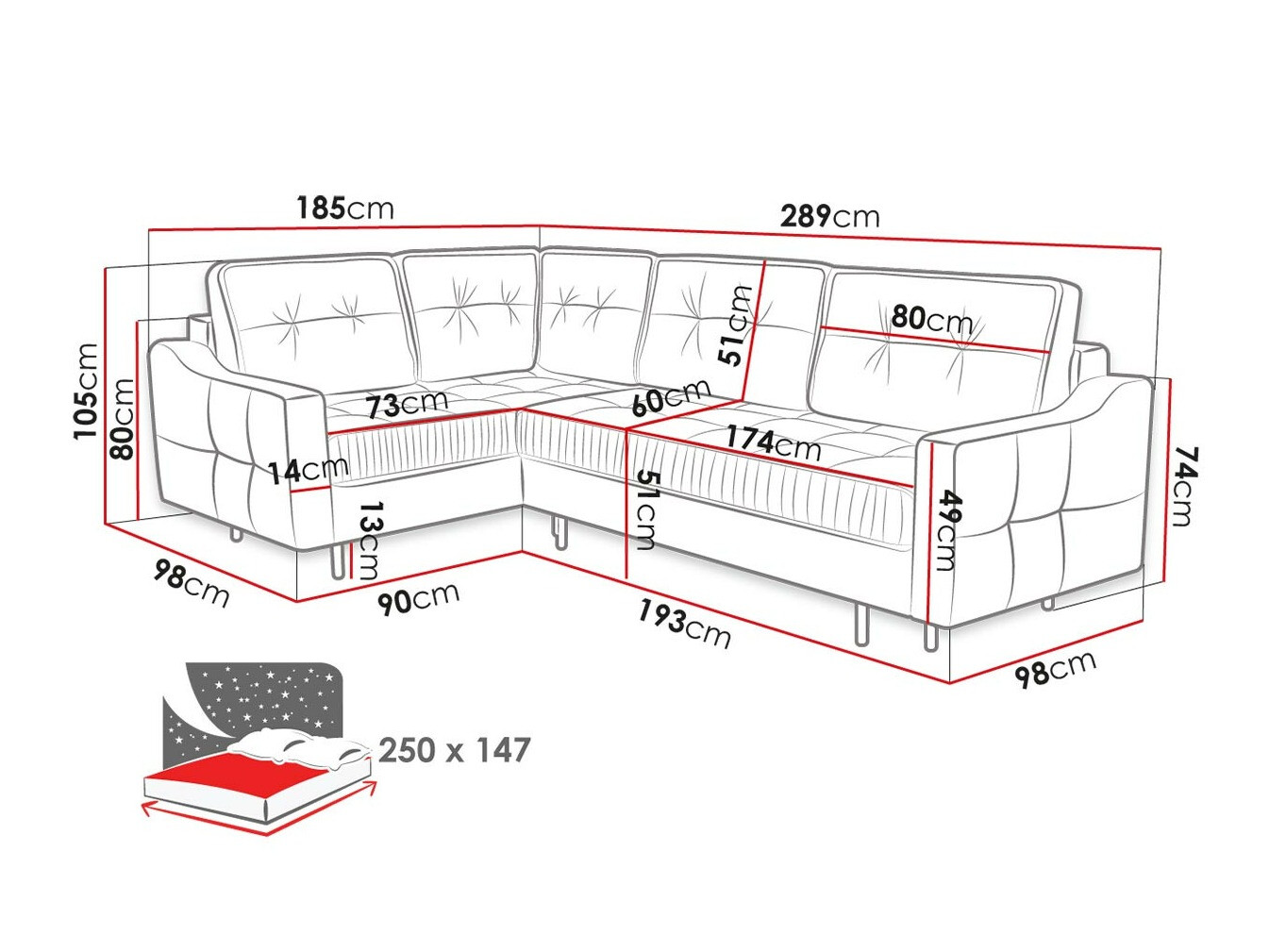 Hoekbank Kingsport 115 (Paros 2)
