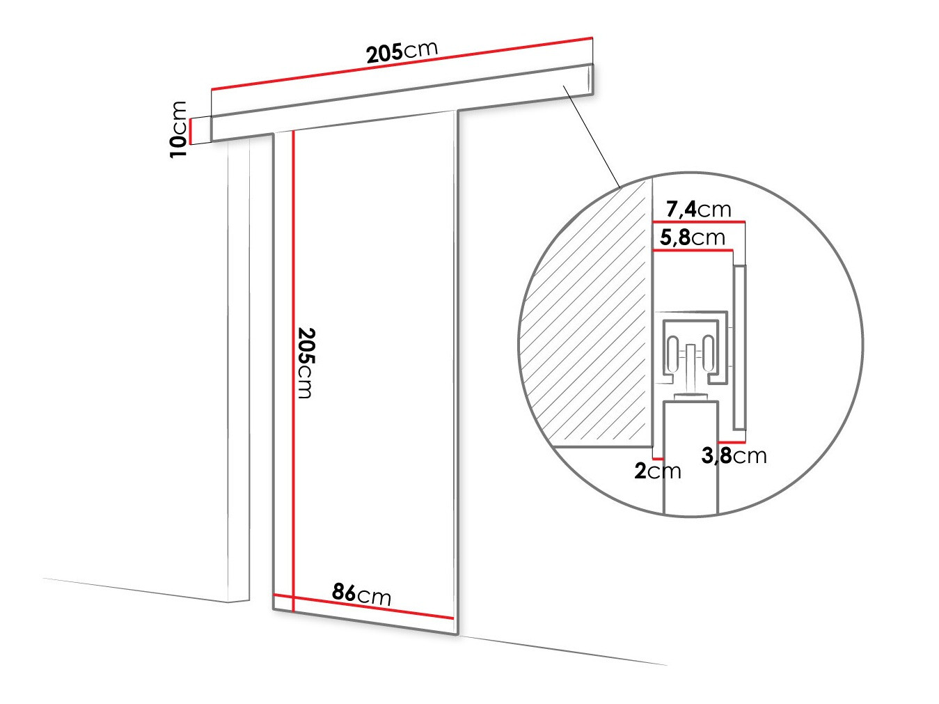 Schuifdeur Closico 171 (Wit)