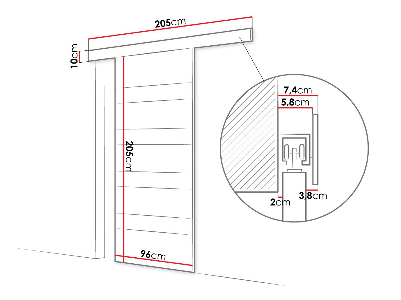 Schuifdeur Closico Portalis V (Wit)
