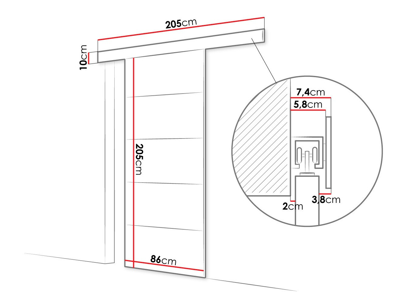 Schuifdeuren Closico 170 (Wit)