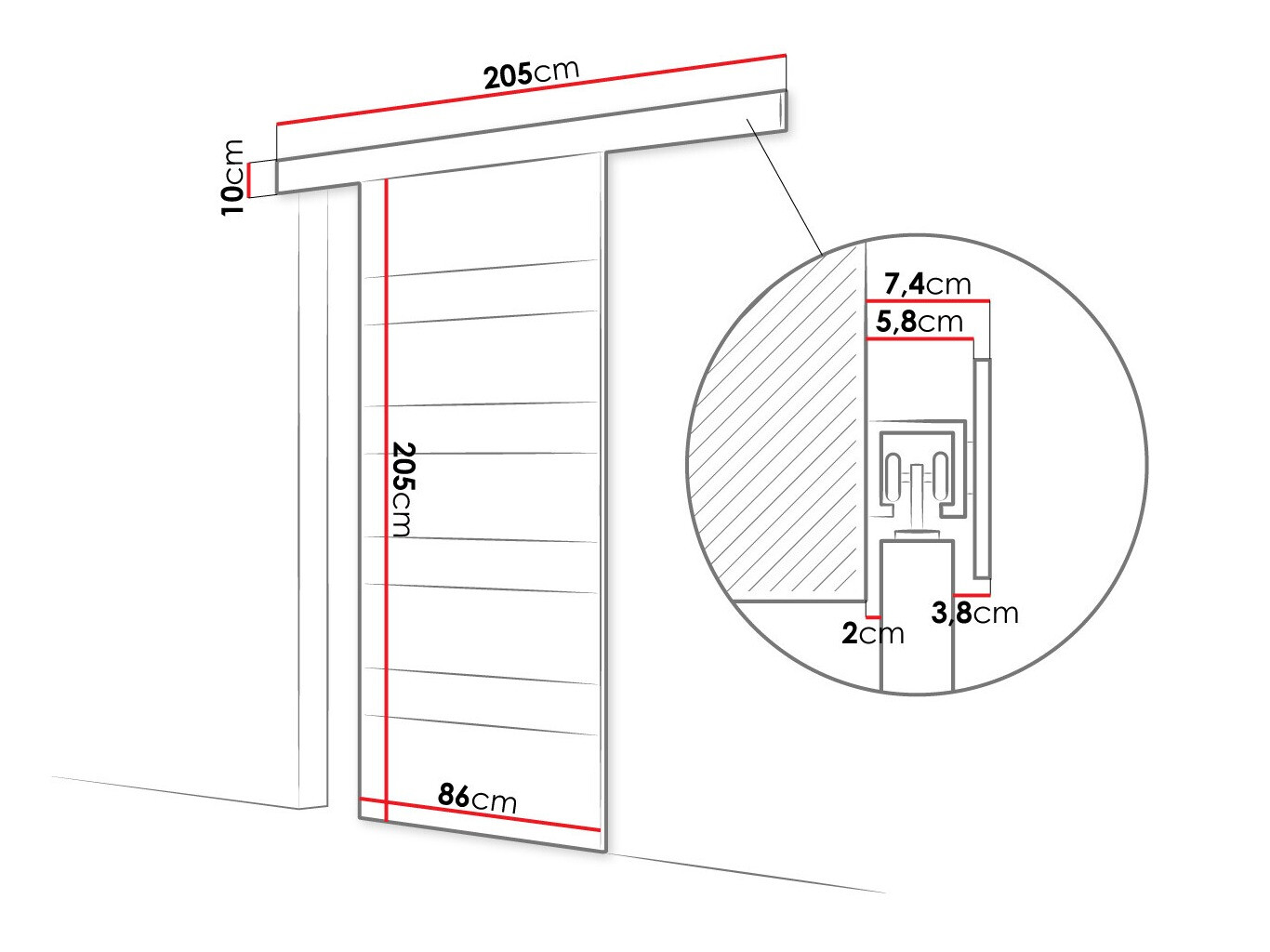 Schuifdeuren Closico 173 (Wit)