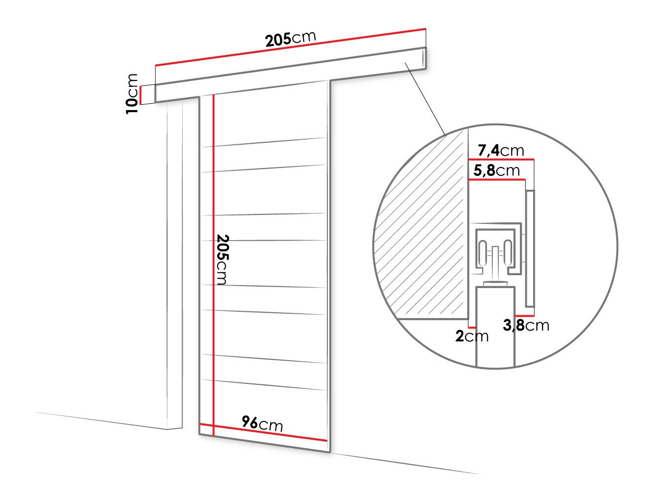 Schuifdeuren Closico 174 (Bruin + Wit)