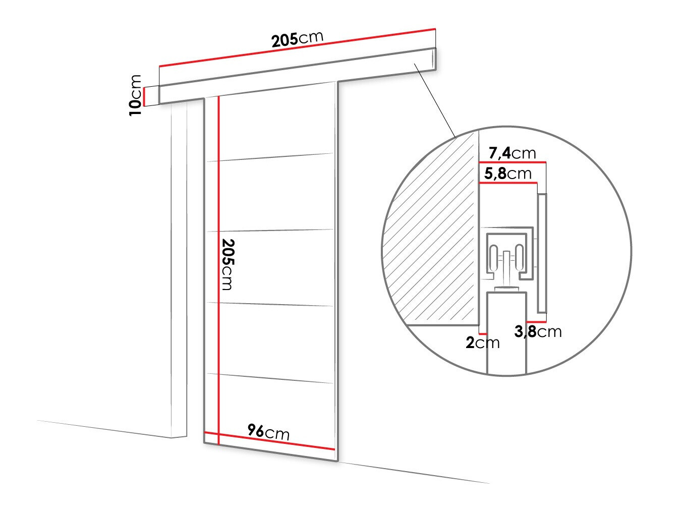 Schuifdeur Closico 176 (Bruin)