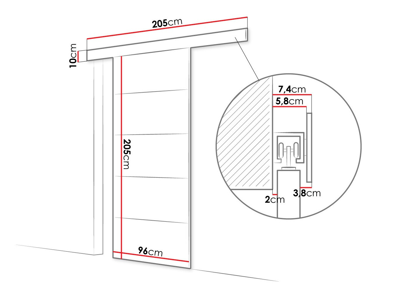 Schuifdeuren Closico 176 (Wit)