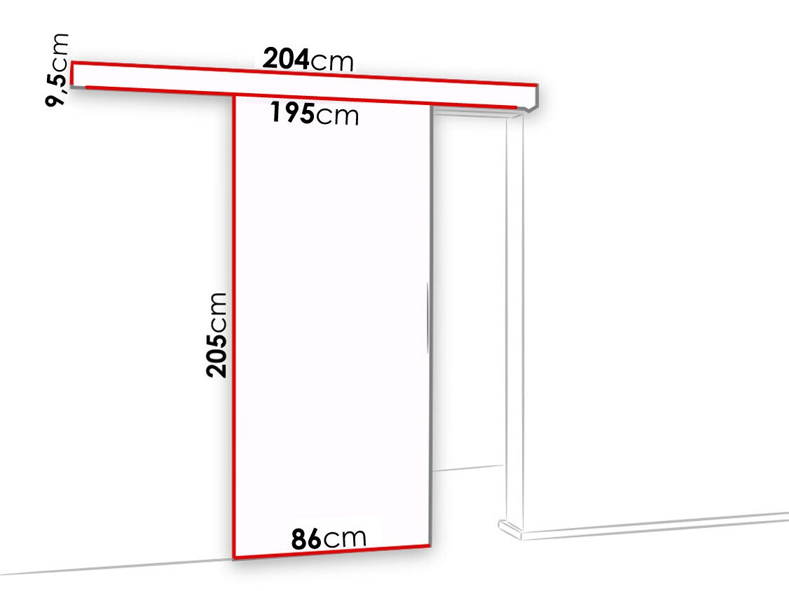 Schuifdeur Dover 120 (Donker essen + Zwart)