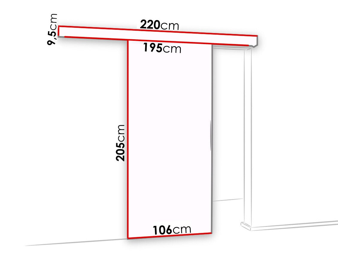 Schuifdeur Dover 126 (Wit + Zwart)