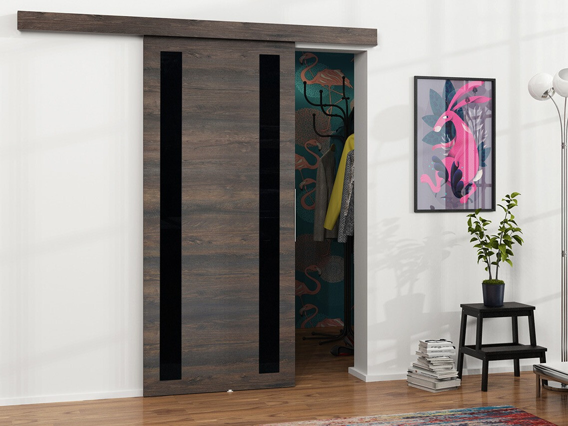 Schuifdeuren Dover 121 (Donker essen + Zwart)