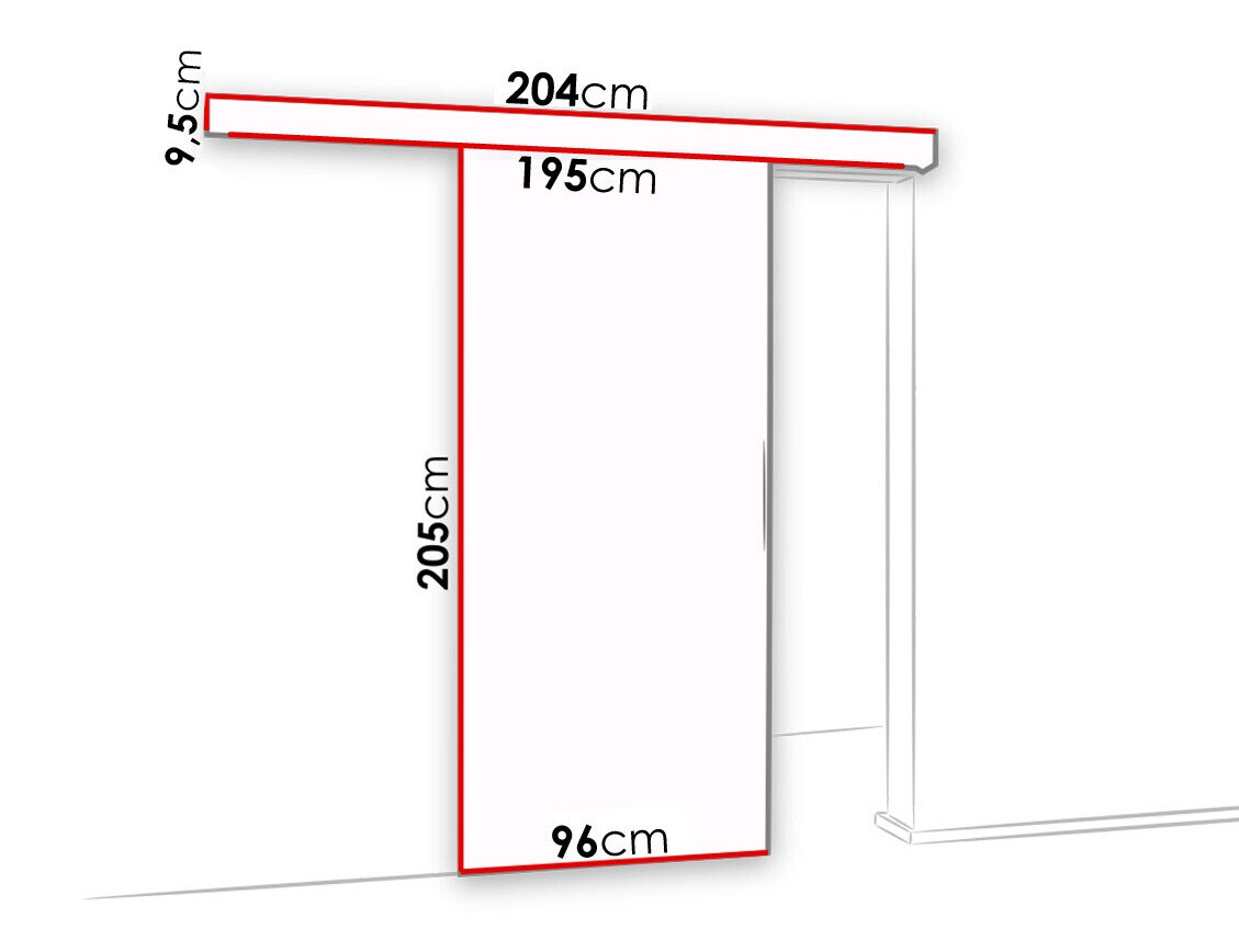 Schuifdeuren Dover 121 (Sonoma eik + Zwart)