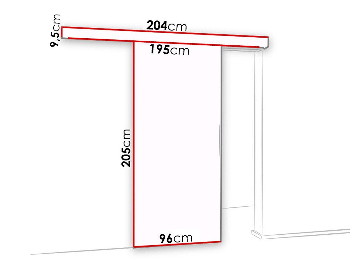 Schuifdeuren Dover 121 (Wit + Zwart)