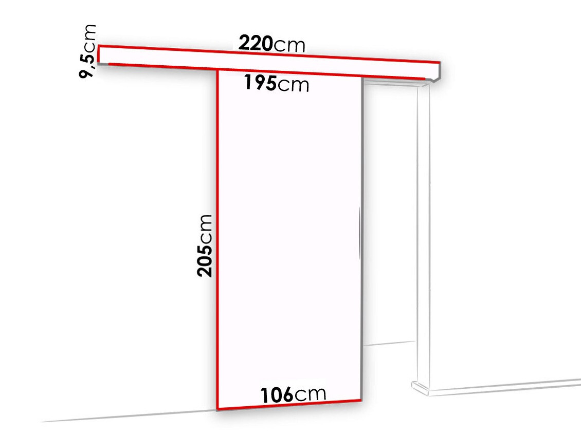 Schuifdeuren Dover 122 (Wit + Zwart)