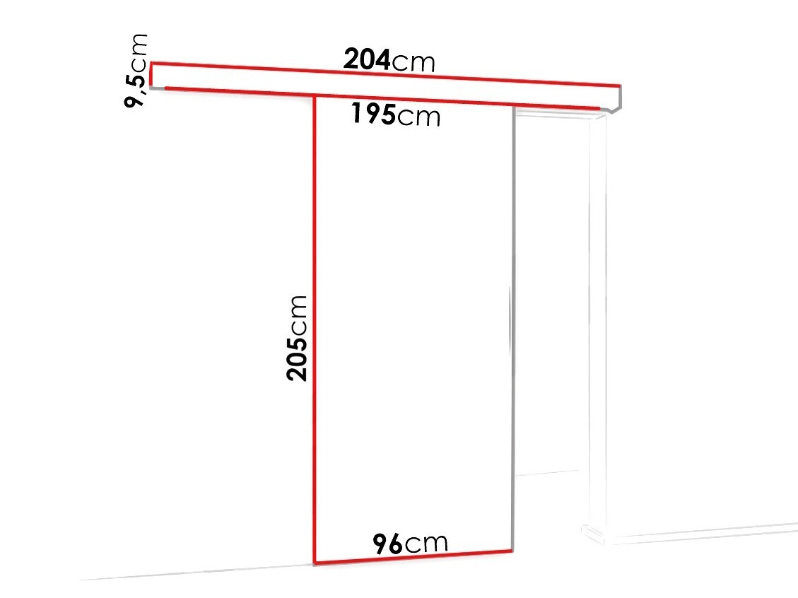 Schuifdeuren Dover 124 (Sonoma eik + Zwart)