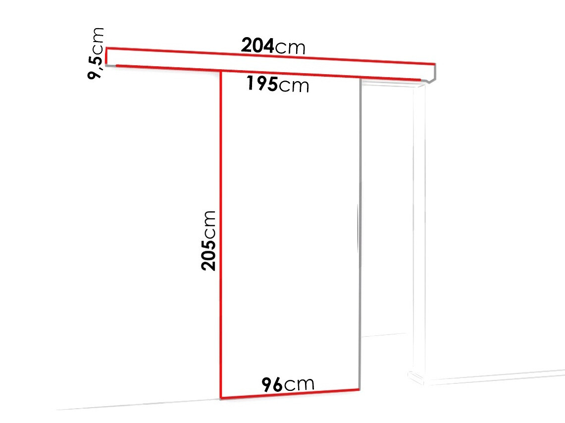 Schuifdeuren Dover 124 (Wit + Zwart)