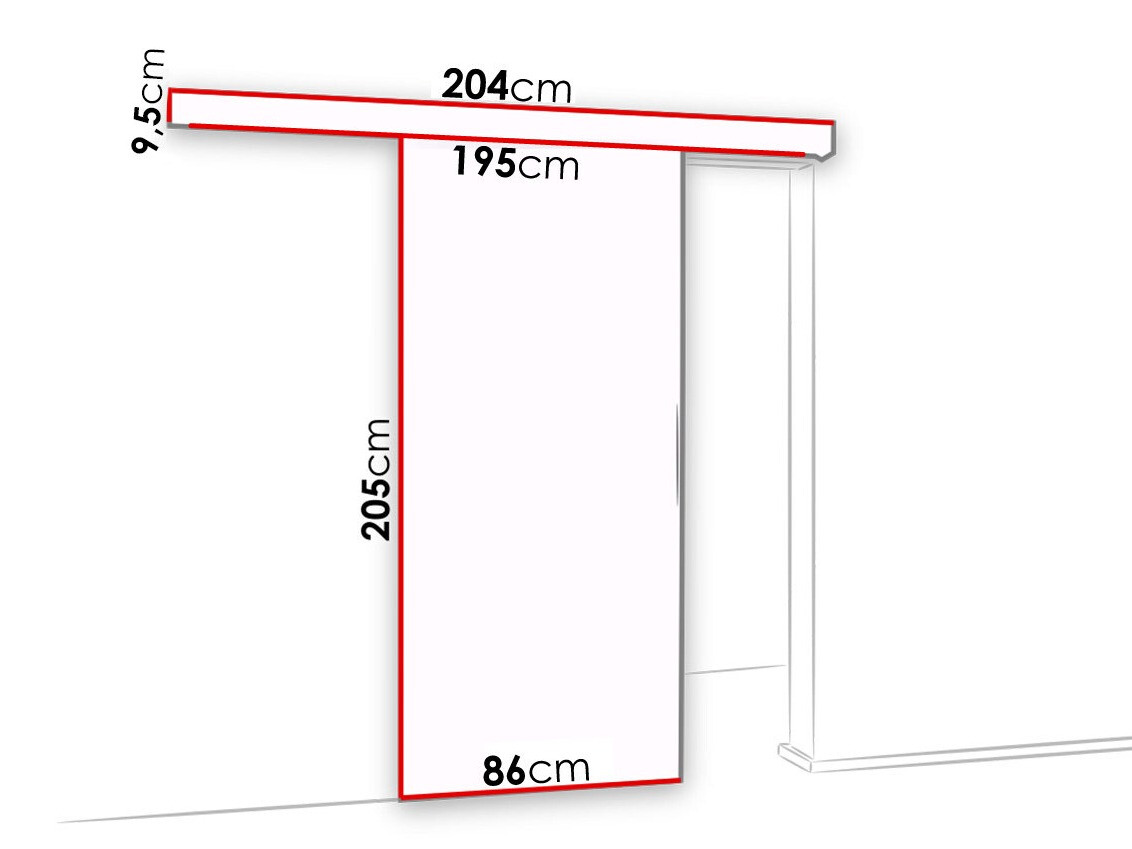 Schuifdeur Dover 133 (Wit + Zwart)