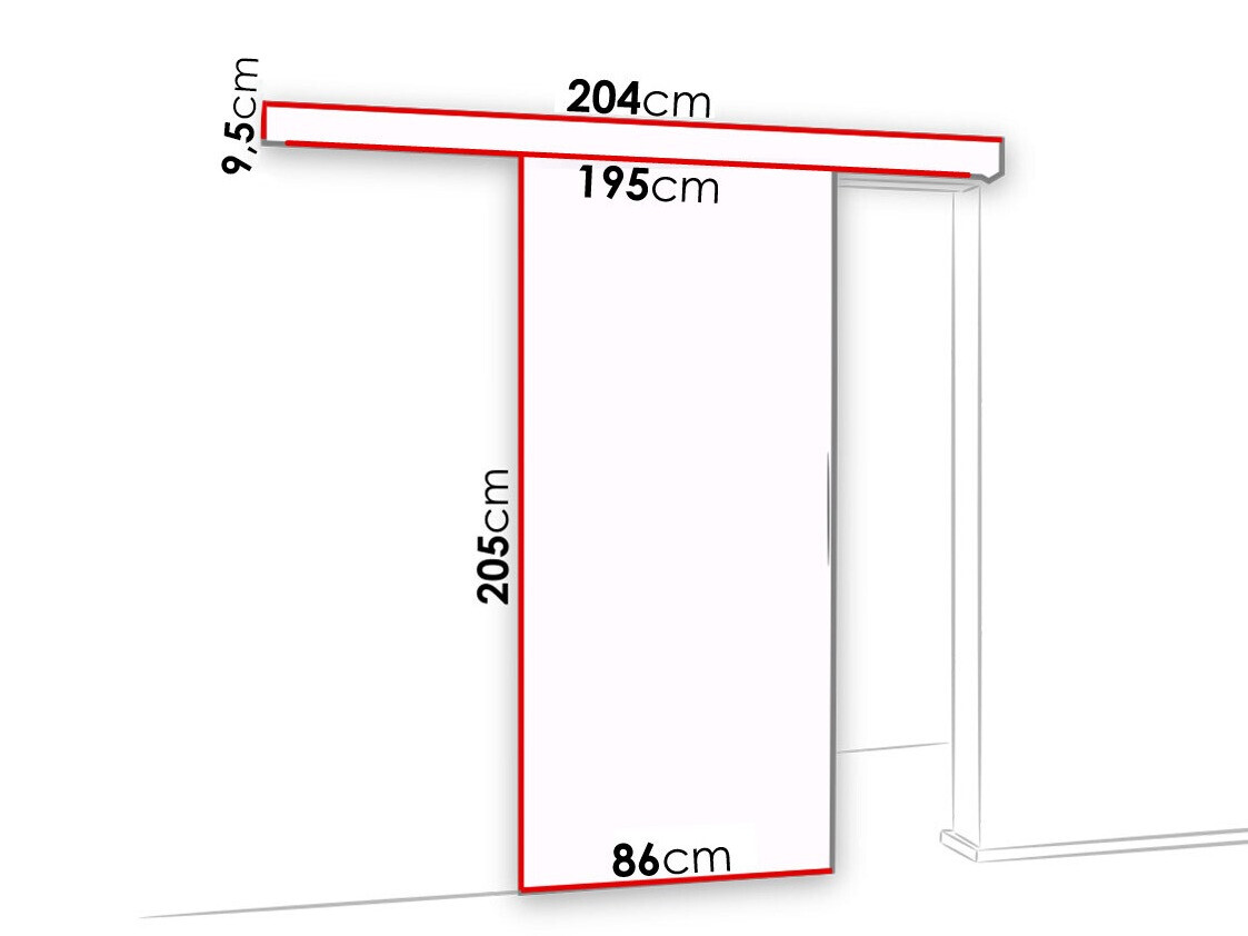 Schuifdeur Dover 135 (Donker essen + Zwart)