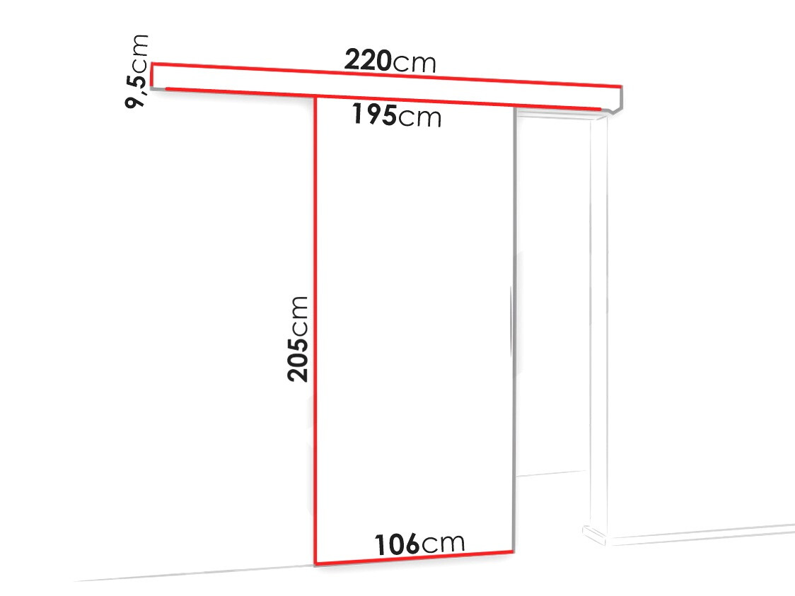 Schuifdeur Dover 137 (Antraciet + Zwart)
