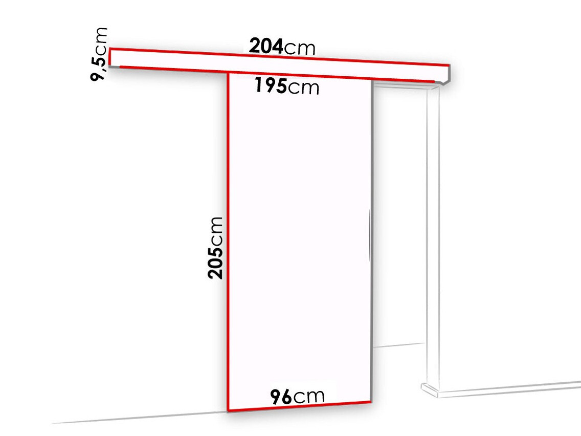 Schuifdeuren Dover 136 (Wit + Zwart)