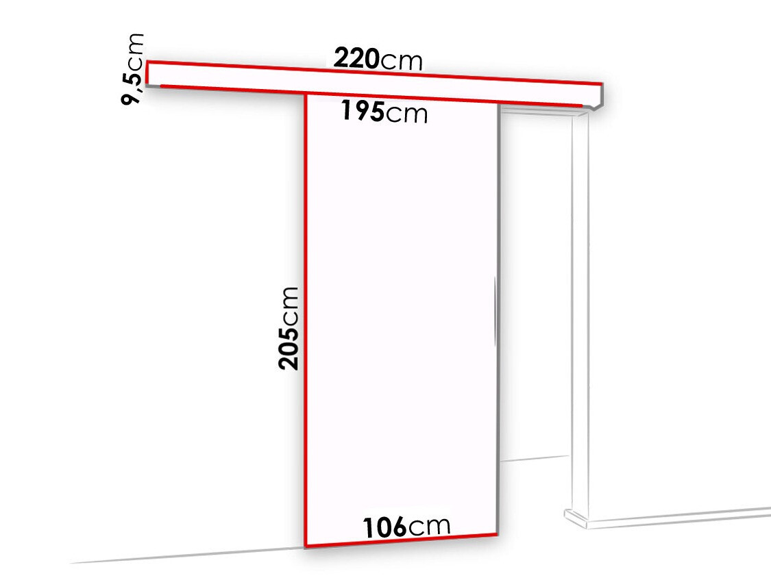 Schuifdeuren Dover 140 (Sonoma eik + Zwart)