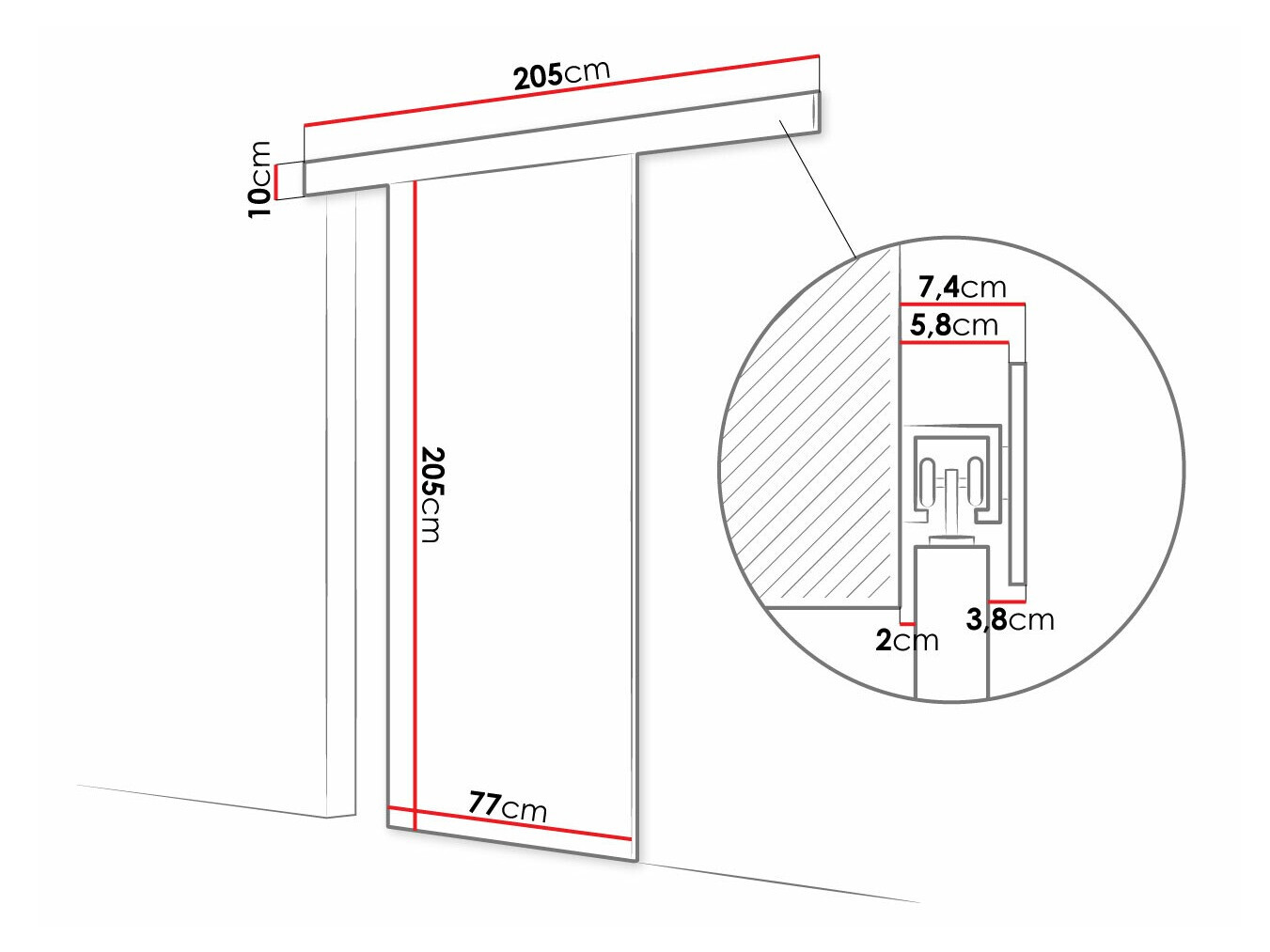 Schuifdeur Closico 181 (Wit)