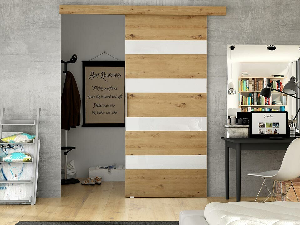 Schuifdeuren Closico 179 (Artisan eiken + Wit)