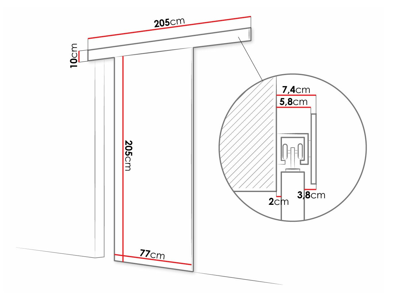 Schuifdeuren Closico 182 (Zwart)
